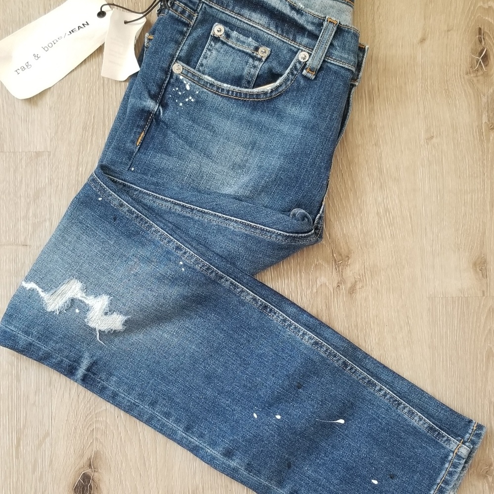 NWT Rag & Bone Mid rise straight leg blue Jeans 26